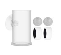 Fish Food Feeder, Transparent Fish Tank Feeds Dish, Anti-Drift Suction Cup Ring, Leak Net Design, Cylindrical Feeding Tool, Ideal for Aquariums, Home Tanks, Water Accessories