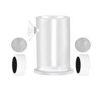 Fish Food Feeder, Transparent Shrimp Feeding Dish 1.18x2.76in, Suction Cup Base with Anti-Drift Ring, Cylindrical Leak Net Design, Aquarium Accessories for Tanks, Precise Feeding