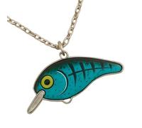 Fish Necklace, Fish Jewelry Gift, 17.71x1.37 Inches Handmade Bait Charm, Colorful Lure Accessory for Travel or Casual Wear by Women Men Boys Girls Father Boyfriend Outdoors Fans
