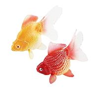 Fish Ornament - Aquarium Moving Fishes Figurine | Gold Floating Dynamic Fish Decor | Orange Toy Decoration With Natural Drifting Motion 2 Pieces For Family Friends Home Colleagues Tank Offices