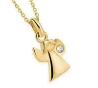 fish Pendentif Ange Gardien Avec Cristal Pour Collier De Baptême En Or Ou Argent