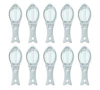 Fish Scale Remover 10 Pack | Splash Guard Cover & Fish Shape Design | Efficient Hand Held Scaler for Kitchen/Restaurant/Home | Portable & Hangable ABS Brush