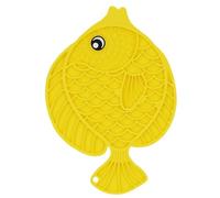 Fish Shaped Pet Feeding Pad, Soft Silicone Feeding Mat, Non Slip Cat Treat Dispenser, Pet Slow Feeding Enrichment Mat 9.84x6.89 for Dogs, Cats, Pets (Blue, Purple, Yellow)