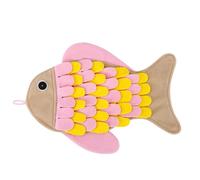 Fish-Shaped Sniff Mat, Dog Foraging Pad, 14.17x10.24 Inches Mat with Non-Slip Feature, Fun Cat Feeding Blanket, Indoor Digging Mats with Soft Design, Foraging Toy for Cats Kitties and Small Pets