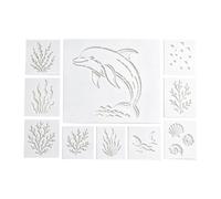 Fish Stencils For Painting Reusable Sea Anmal Mural SteDrawing Decoration