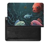 Fish Talk Art Étui de protection pour passeport avec blocage RFID - Porte-carte d'identité - Portefeuille de voyage sécurisé pour tickets de passeport, cartes de crédit, style, taille unique, Style :,