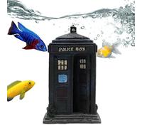 Fish Tank Cops Box Decorations, Miniature Hole Resin Ornament, Aquarium Landscape Scenery, Decorative Accessories for Home and House Plants, 4.13x3.94x6.89 inches