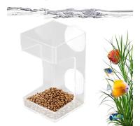 Fish Tank Feeder - Bol à succion d'aquarium, plateau d'alimentation transparent | Construction en polypropylène design léger, Betta Tetras Shrimp Turtle Food Holder Eau salée Eau fraîche Bureau Home