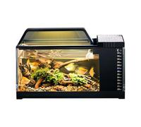 Fish Tank Kit - LED Light Fish Tanks, 10 inches Glass Aquarium with Energy Efficient LED, Smart Desktop Aquarium Accessories with Quiet Pump & Filtration System for Bedroom, Living Room, Office