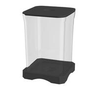 Fish Tank Kit, Small Aquarium Starter, 4.65x6.97 inches, Rectangular Fishes Habitat, Clear Viewing Window, Easy Maintenance System for Desktop Home Decoration, Black and White