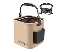 Fish Transport Bucket - Colapsible Fishing Container, Handled Water Basin, Portable Fish Keeper | Outdoor Gardening Picnic Aquarium Equipment, Fishing Angler Gear, Durable Foldable Storage Tool