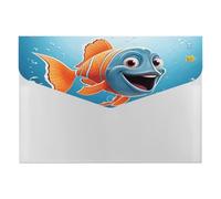 Fish Under The Sea Organiseur de documents en accordéon à 6 poches avec étiquettes, dossiers de documents de voyage, enveloppes en plastique avec fermeture à pression, 33 x 23 cm