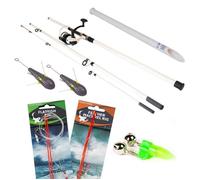 Fish-Xpro Beach Rod Set Extended - Canne de plage avec moulinet - Moulinet de mer - Repose-canne de plage - Plomb - Bas de ligne