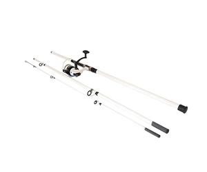 FISH-XPRO Ensemble de pêche à la Plage - Canne à Lancer de 390cm avec Moulinet de pêche en mer et Ligne en Nylon de 0,40mm - pour la pêche en Bord de mer - Poids de Lancer de 200 g