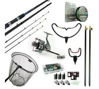 Fish-Xpro Ensemble Feeder Complet - Canne Feeder 3,30 m + Moulinet Feeder + Épuisette + Accessoires Feeder