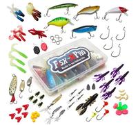 FISH-XPRO Lot de 88 leurres avec boîte de pêche - Vaste collection de leurres pour chaque pêcheur