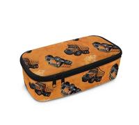 FishDing Trousse à crayons avec fermeture éclair - Grande capacité - Fournitures scolaires pour enfants et garçons, Camion benne Orange, Taille unique, Organiseur de sac