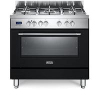 Cuisine à gaz avec four électrique ventilé, N° 5 feux 90 x 60 cm, noir