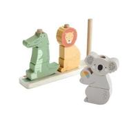 Fisher-Price Animaux en Bois à Empiler et Trier, Jeu d’éveil avec 10 pièces en Bois pour Les Enfants à partir de 1 an, HXV04