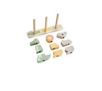 Fisher-Price Jeu d'éveil Animaux en bois à empiler et trier HXV04, 10 pièces, dès 1 an