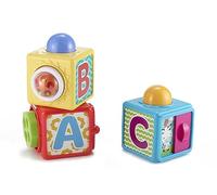 Fisher-Price Blocs d'activité, 3 cubes colorés à empiler, pour bébé 6 mois et plus, DHW15