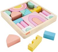 Fisher-Price Bois Bébé Jouet Château Bloc Set 28 Bois Pièces Empilement Bébé