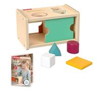 Fisher-Price Boîte en Bois Permanence de l’Objet Tri et Découverte Montessori, activité d’apprentissage pour bébés et tout-petits à partir de 1 an, JHC06