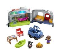 Fisher-Price Coffret Caravane d’Apprentissage Lumineuse Little People intéractif, Un véhicule 2 en 1 à Pousser avec lumières et Sons, Version multilingue, Jouet d'Éveil, Dès 1 an, HPF44