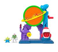 Fisher Price Coffret Imaginext Toy Story Pizza Plane avec figurines articulées Buzz l’Éclair et Alien de 8 cm, fusée et projectiles, JKW20