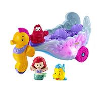 Fisher-Price Coffret Jouet Musical Calèche De La Mer Lumineuse À Pousser, avec Figurines Ariel Et Polochon Inclus, Jouet Enfant, De 18 Mois À 5 Ans, HMX83