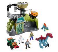 Fisher-Price Coffret Labo des Dinosaures Imaginext Jurassic World avec Figurines Owen Grady Maisie et Dr Grant, Therizinosaurus et Dimitrodon, à partir de 3 Ans, HPT69