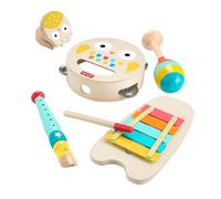Fisher-Price Coffret Musical pour Tout-Petits avec Instruments en Forme d’Animaux, 6 pièces en Bois, pour Enfants à partir de 2 Ans, HXT90