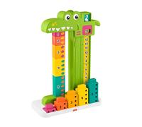 Fisher-Price Crocodile compteur, jouet éducatif niveau préscolaire | Activité de comptage, 10 blocs à empiler, initie aux nombres et mathématiques, enfants dès 3 ans