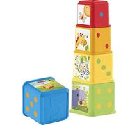 Fisher-Price Cubes Découvertes, jouet pour bébé à empiler et à emboîter, 6 mois et plus, CDC52