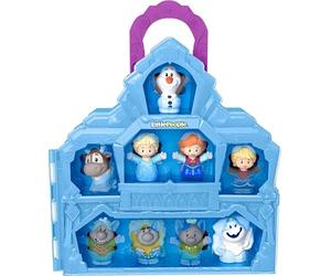 Fisher-Price Disney Frozen Playset & Display Case with 9 Little People Figures, Carry Along Castle Case, Toddler and Preschool Toys