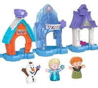 Fisher-Price Disney Frozen Snowflake Village Set Little People, 3 Connecting playsets with Anna, Elsa and Olaf Characters for Toddlers and Kids