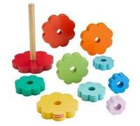 Fisher-Price-Empileur d'Anneaux avec 10 pieces en bois HXT77 Multicolore G