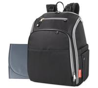 Fisher-Price Fastfinder Lot de 3 sacs à langer pour mamans et papas avec poche pour matelas à langer et lingettes, noir/gris, Large, Moderne