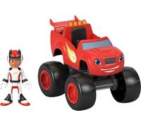 Fisher-Price GYD17 - Blaze et Les Monster Machines Blaze & AJ - Grand Camion Monstre Jouet à Pousser avec Figurine Mobile - À partir de 3 Ans