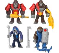 Fisher-Price Imaginext Coffret De Figurines Armées Singe Vs Gorille, 9 Pièces Dont 4 Figurines Articulées Et des Accessoires, Jouet Enfant, Dès 3 Ans, HML57