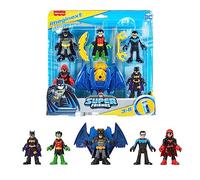 Imaginext DC Super Friends Multi-Coffret Famille Batman avec 5 Figurines Articulées Batman, Robin, Batgirl, Batwoman, Nightwing Et 7 Accessoires, Jouet Enfant, Dès 3 Ans, HML03