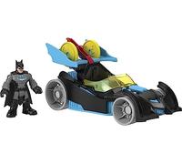 Imaginext DC Super Friends voiture Batmobile avec effets lumineux et lance projectiles disques, 1 figurine Batman incluse, jouet enfant dès 3 ans, HFD48 Multicolore