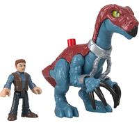 Fisher-Price Imaginext Jurassic World Ensemble de figurines de dinosaures Therizinosaurus & Owen pour les enfants de maternelle de 3 ans et plus