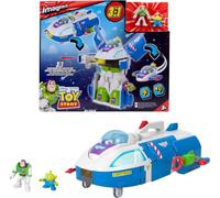 Fisher-Price Imaginext Vaisseau Transformable de Buzz l’Éclair, avec lumières, sons, figurines articulées de 7,5 cm, lanceur et projectiles, JTH51