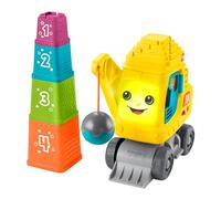 Fisher-Price Jeu Construction La Calculo’Grue Avec Blocs, Boule Démolition, Effets Sonores Et Lumineux, 50 Sons Et Plus, Jouet Bébé, A Partir De 9 Mois, Anglais, UK; Française; Allemande, HXF48