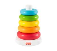 Fisher-Price Jouet Culbuto À Empiler Pyramide Arc-En-Ciel, Matériaux D'Origine Végétale, Avec 5 Anneaux Colorés Et Base Mouvante, Jouet Bébé, A Partir De 6 Mois, HPY92