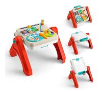 Fisher-Price Jouet d’éveil Musical Table d’activités et Chevalet 4 en 1 Rires et éveil à partir de 6 Mois, Version multilingue, JGW87