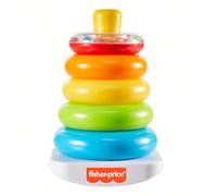 Fisher-Price Jouet d'empilement pour bébé Rock-A-Stack, base à bascule avec 5 anneaux colorés pour les âges de 6+ mois Taille UniqueABS