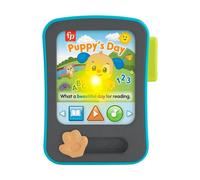 Fisher-Price - Jouet d'éveil Lecteur d'histoires Puppy musique & lumières, 6 mois, multilingue JFK28