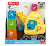 Fisher-Price Jouet éducatif pour bébés et tout-petits - Grue avec blocs, lumières, musique et sons pour bébés à partir de 9 mois - Version multilingue - HWY66